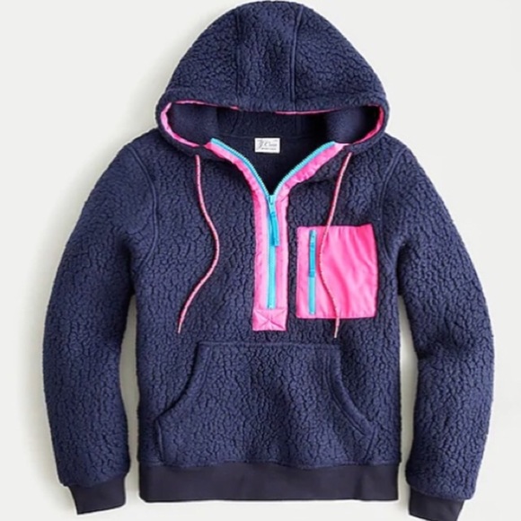 J. Crew Jackets & Blazers - J.Crew Polartec Sherpa Fleece Half Zip Hoodie